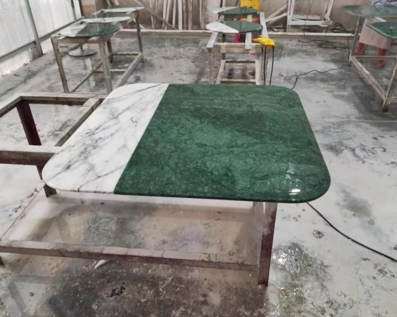 Natural Empress Green Marble Stone Console Tea Coffee Table