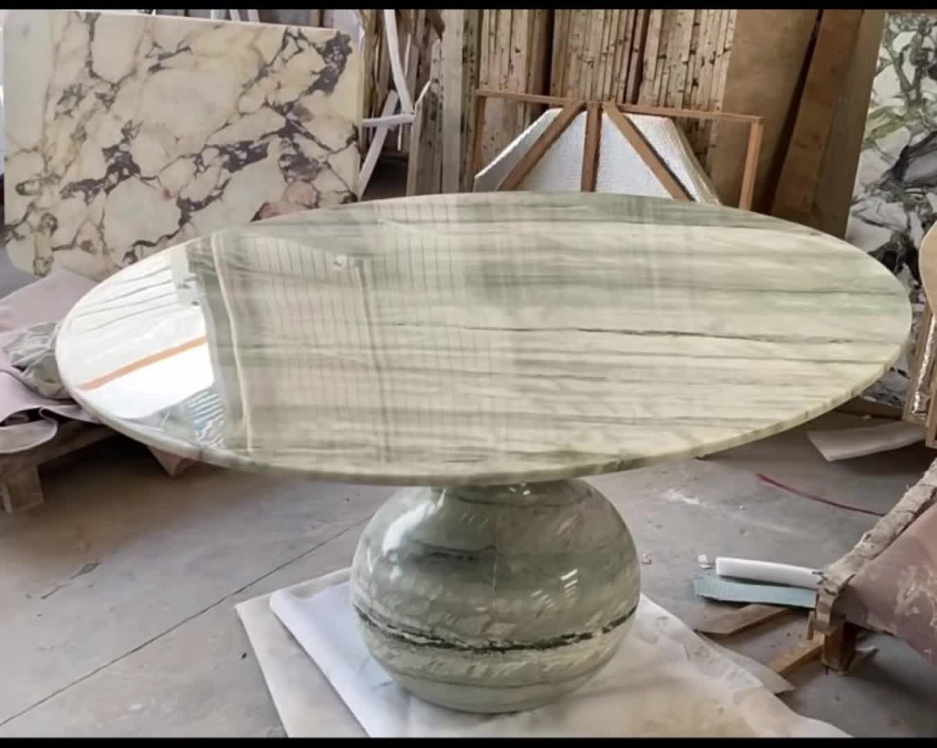 Natural Stone Green Fairy Verderra Marble Dinning Table
