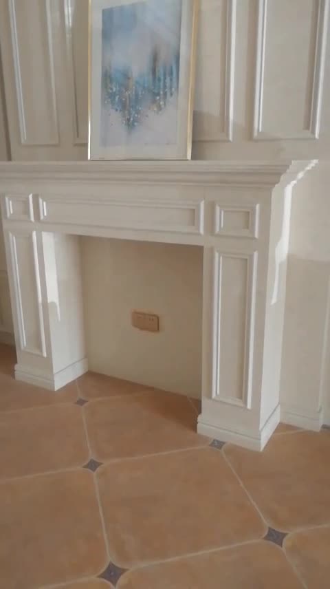Beige Artificial Marble Fireplace