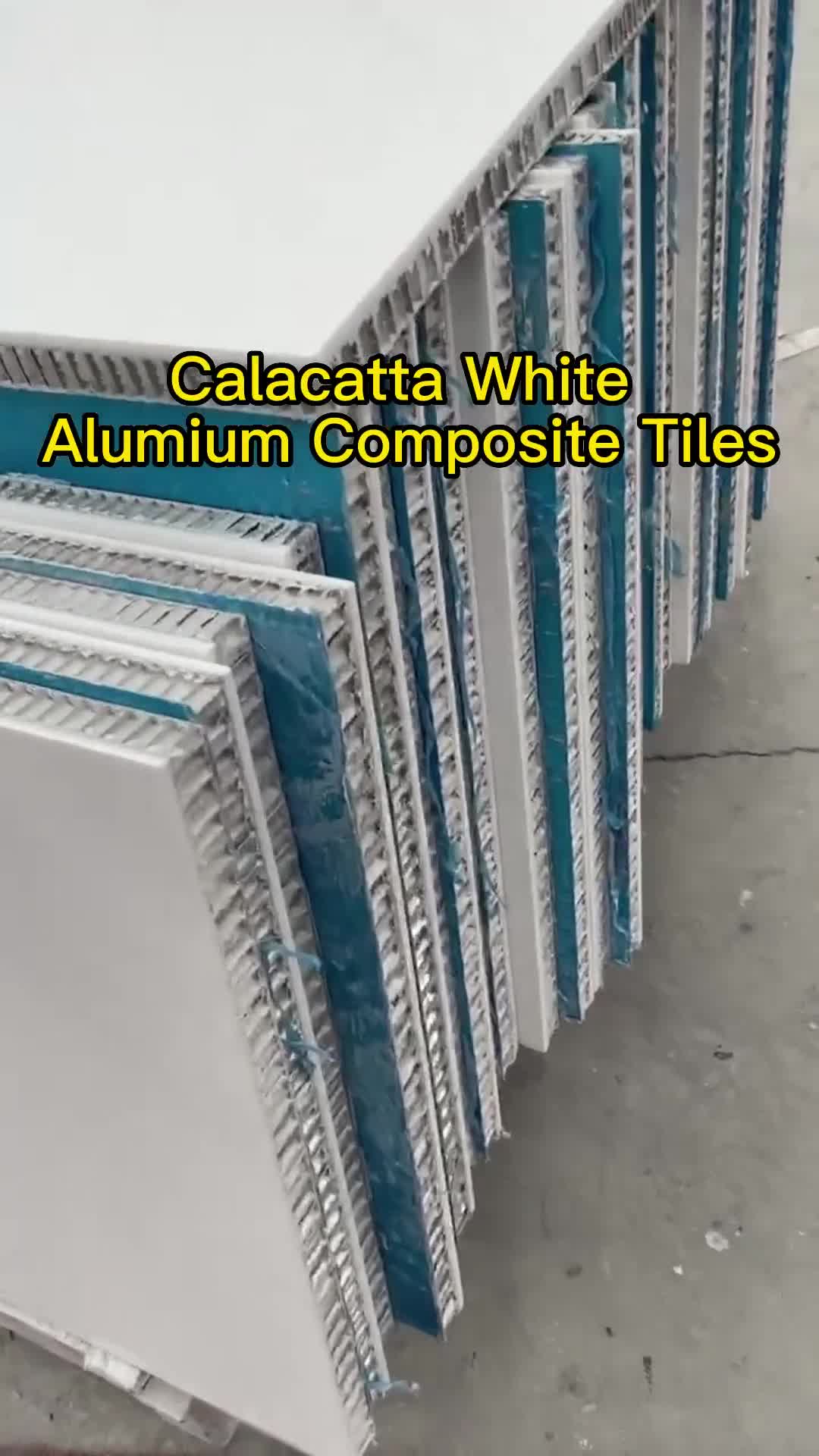 Calacatta White Marbla Composite With Aluminium Honeycomb Backed Panels