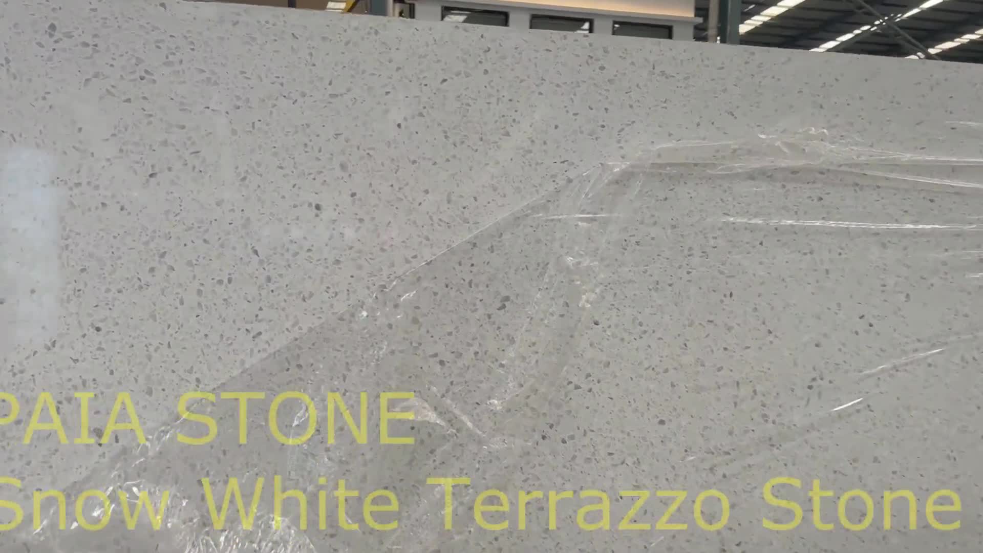 Wholesale Price Snow White Terrazzo Stone Slab Floor Decor