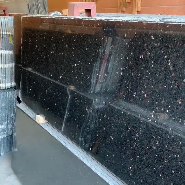 Black Galaxy Granite Slab For Wall And Floor Decortaion