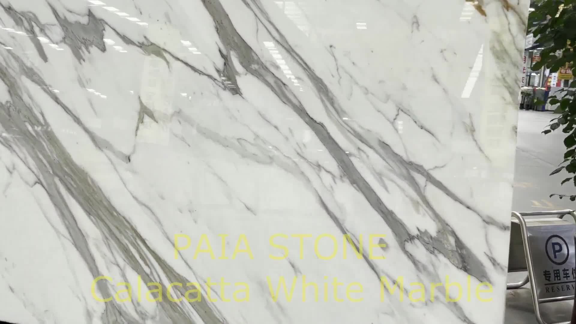 Calacatta White Marble Slab With Grey Veins For Hotel Wall