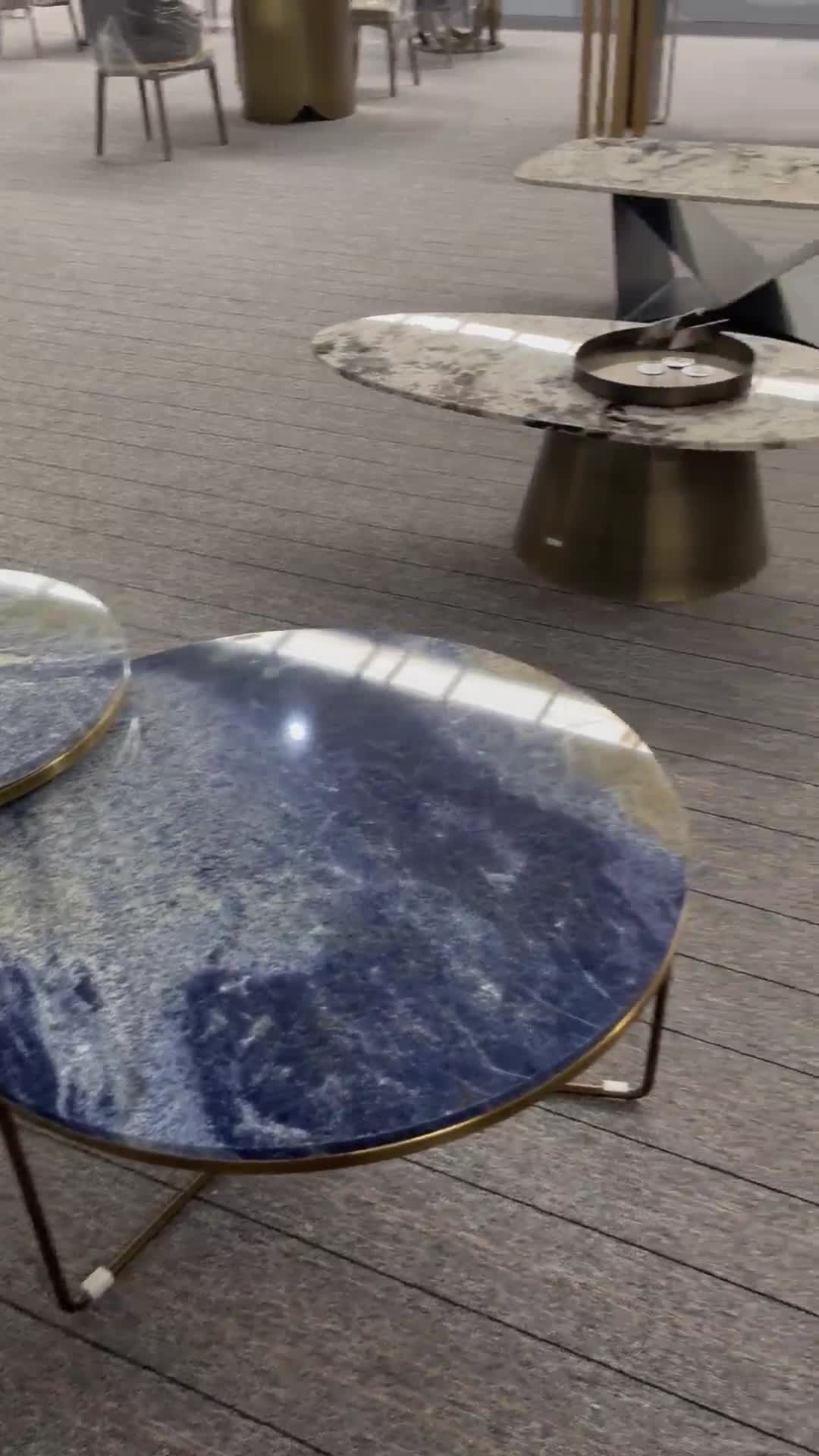 Custom Stainless Steel Leg Oval Granite Table For Home Hotel