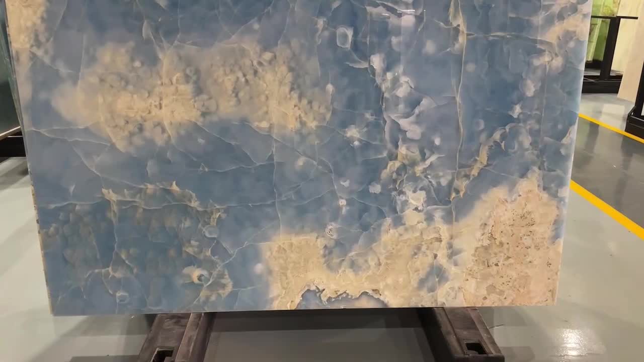 Top Quality Transparent Blue Onyx Slab For Wall Decor