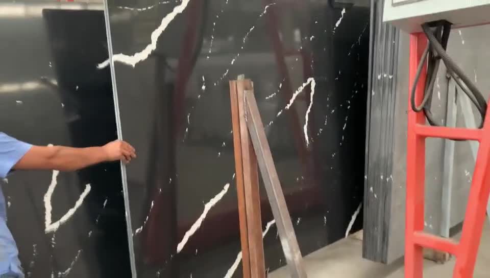 Calacatta Quartz Stone Calacatta Nero Quartz  Slabs