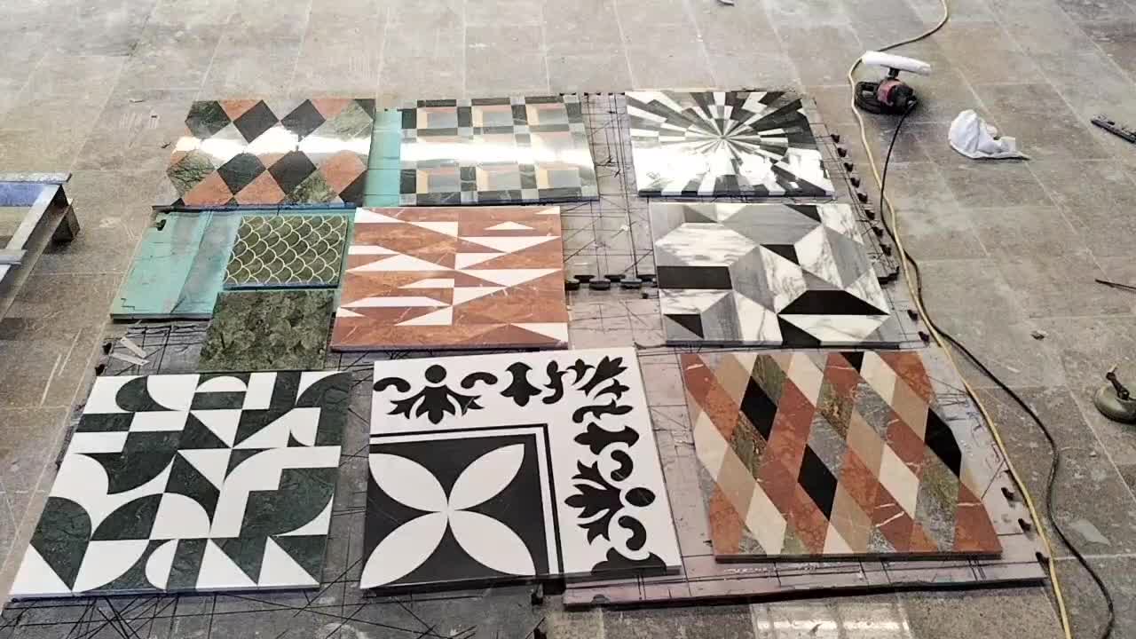 Geometric Design Water-Jet Medallion Flooring Medallions