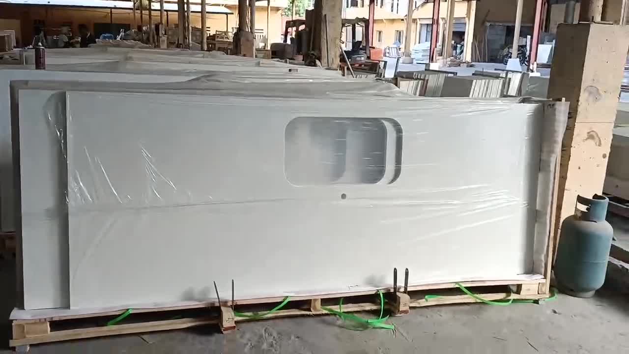 Hot Sale Carrara White Quartz Prefab Kitchen Worktops