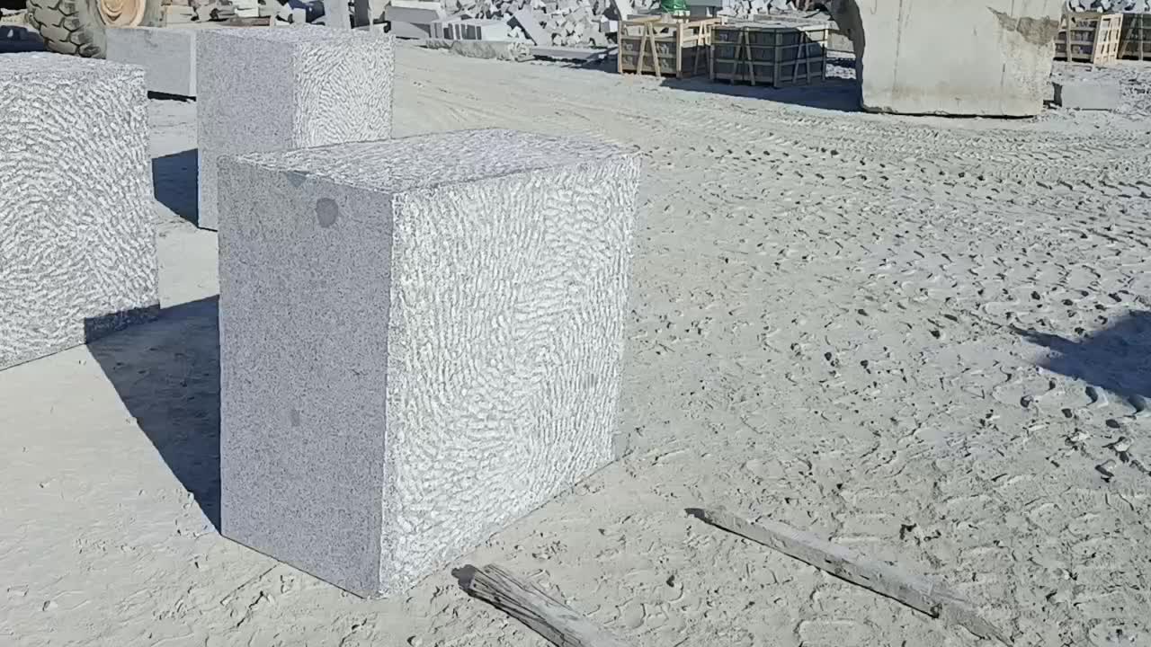 Handcrafted Granite Stone Outdoor Curving Stone Bench