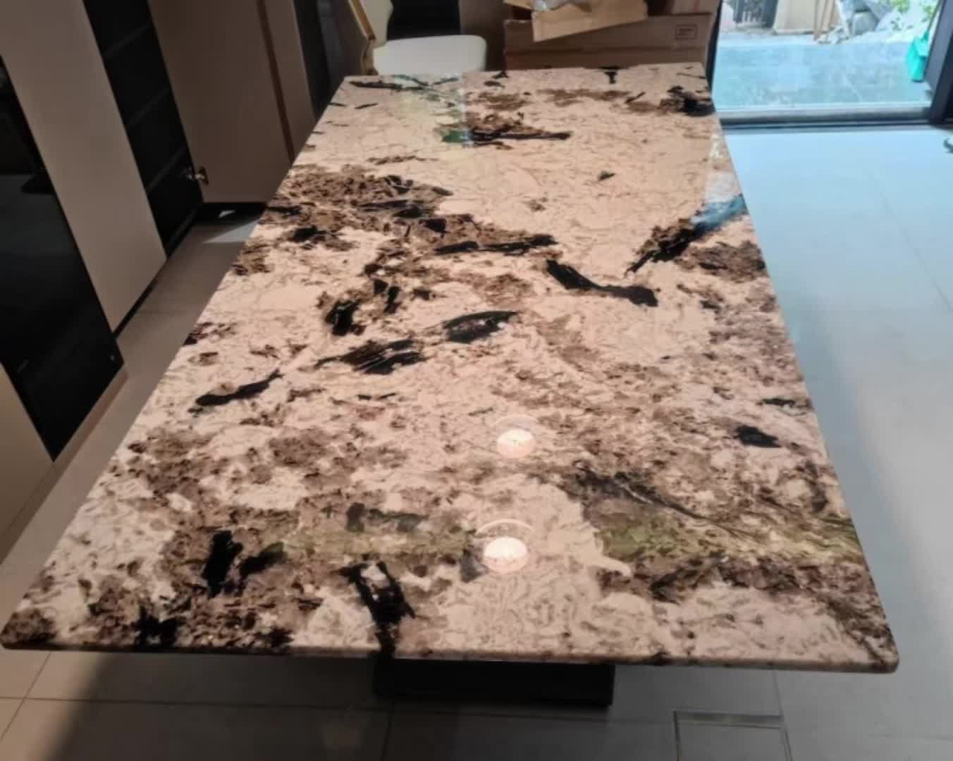 Alpinus Granite Natural White Stone Coffee Table