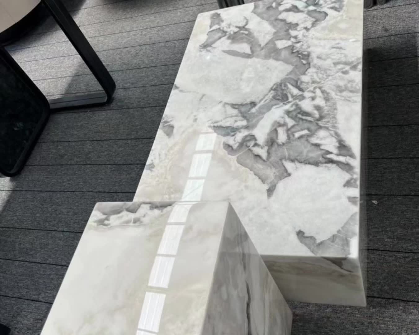 Natural Stone Furniture White Marble Commercial Table