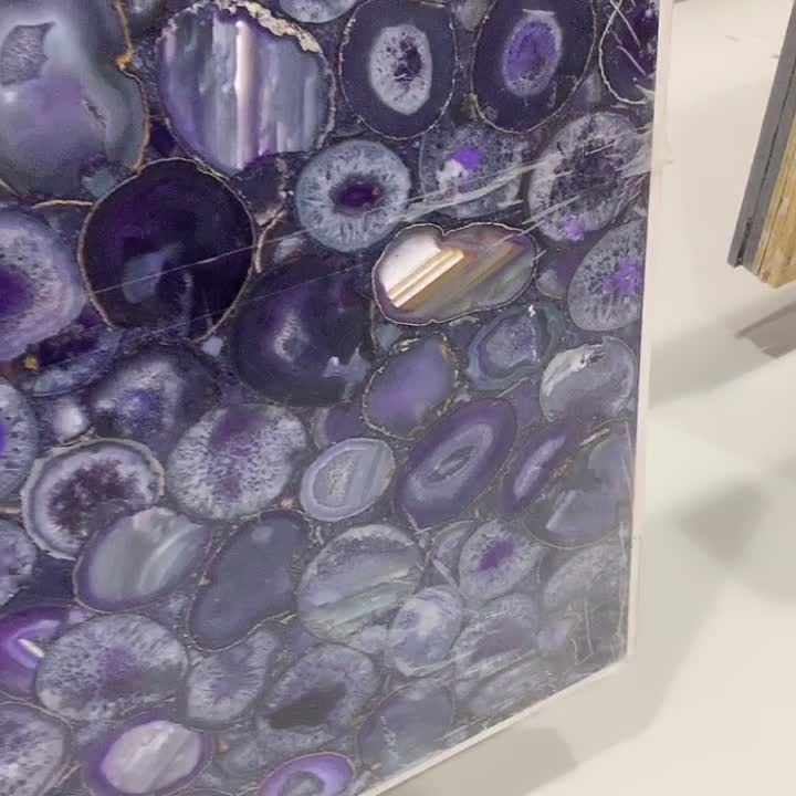 Backlit Purple Agate Stone Semiprecious Slab For Wall &Floor