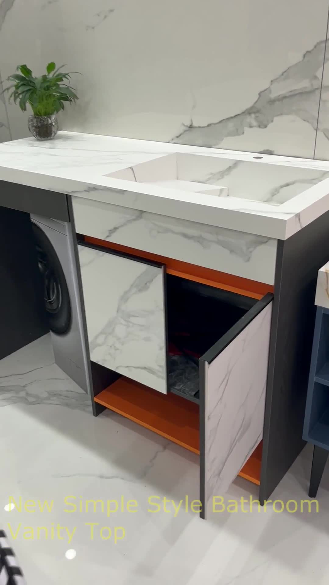 Bathroom Vanity With Sink Use Calacatta White Sintered Stone