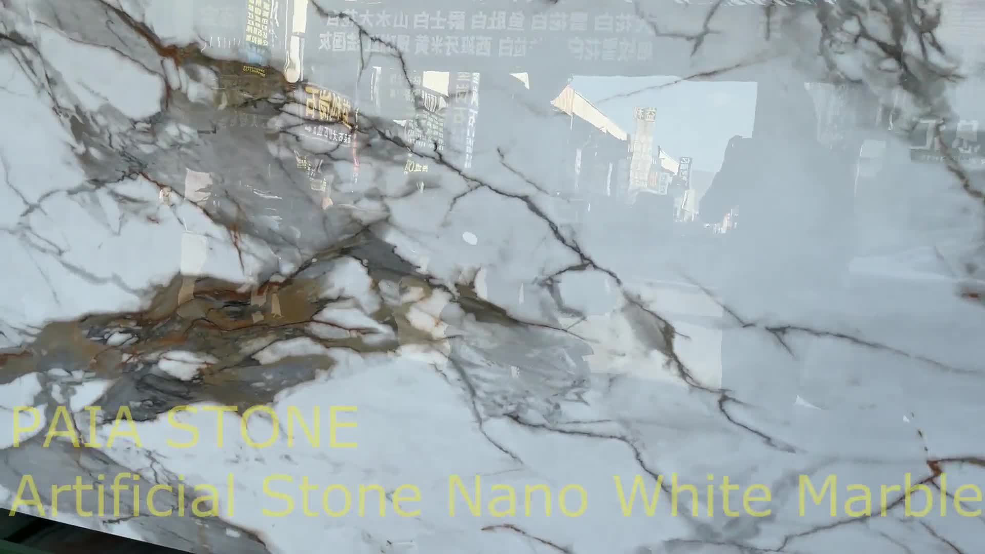 Calacatta Gold Nano Stone Slab For Home Floor And Wall Decor