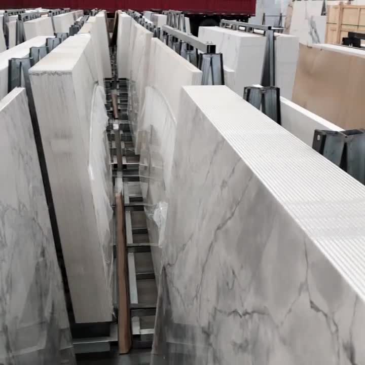 Factory Direct Sales White Sintered Stone With Grey Flower