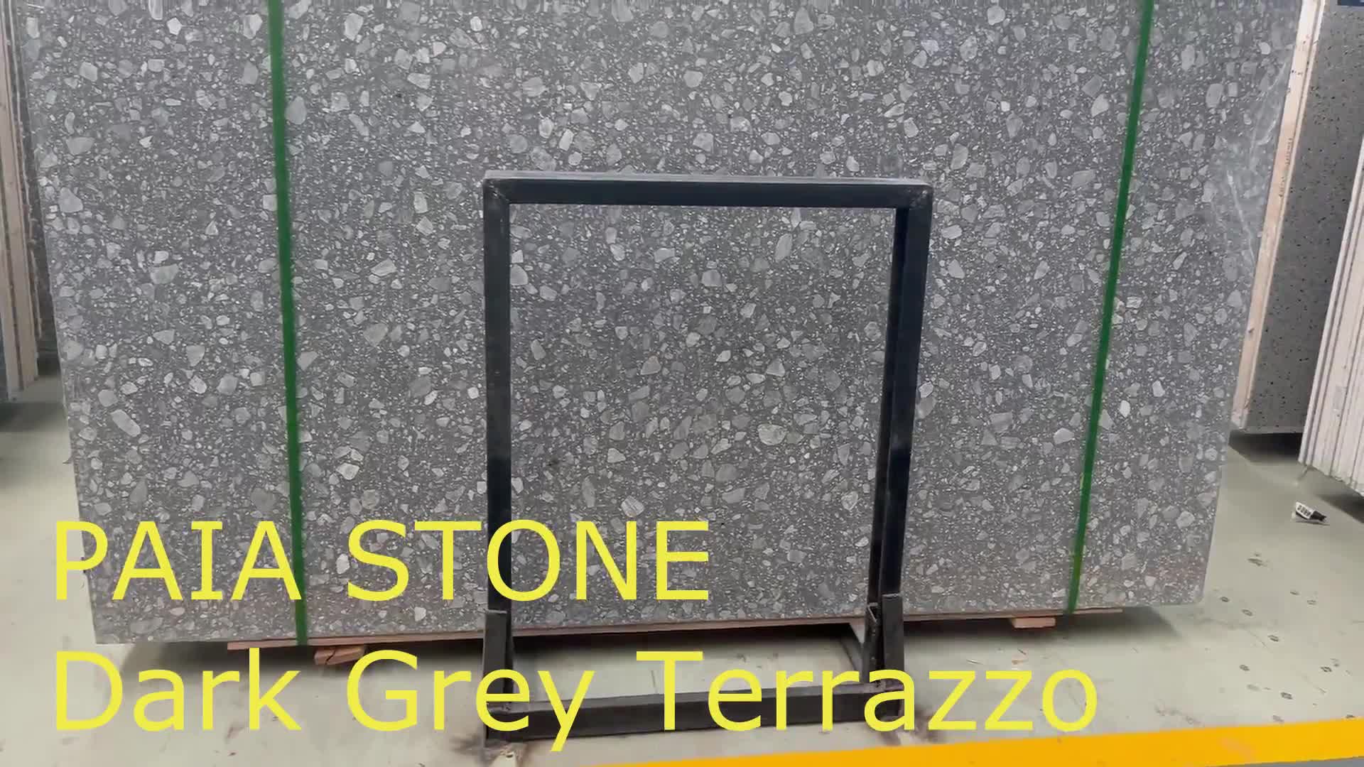 High Quality Factory Price Dark Grey Terrazzo Stone Slabs