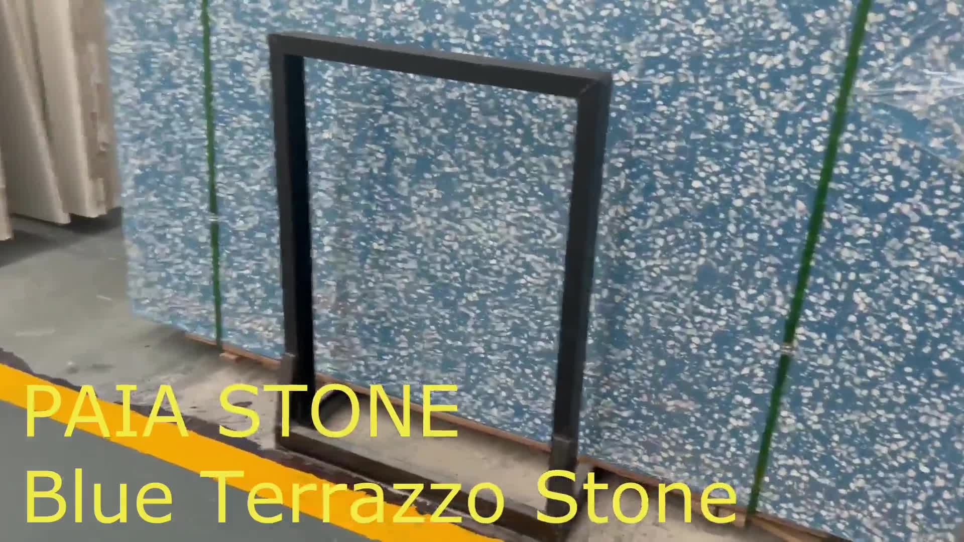 New Design Blue Terrazzo Slab For Interior Floor Design