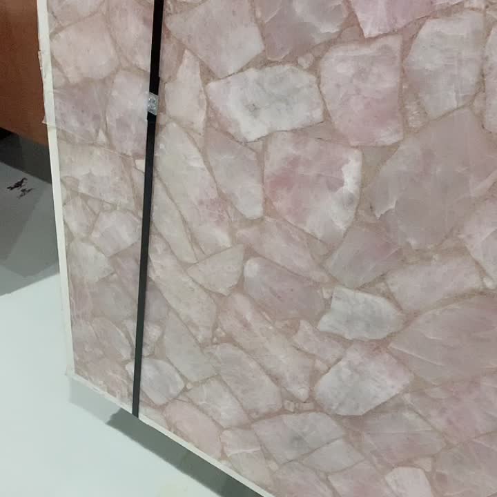 Pink Agate Stone Slab Semi Precious Gemstone Wall Tile