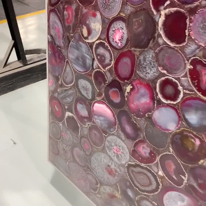 Red Semiprecious Stone Slab &Tile Agate Stone For Wall Decor
