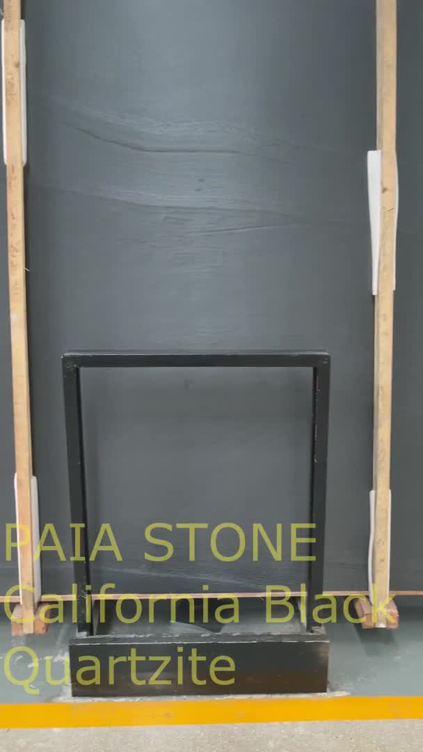 Brazil California Brilliant Black Quartzite Slabs For Home
