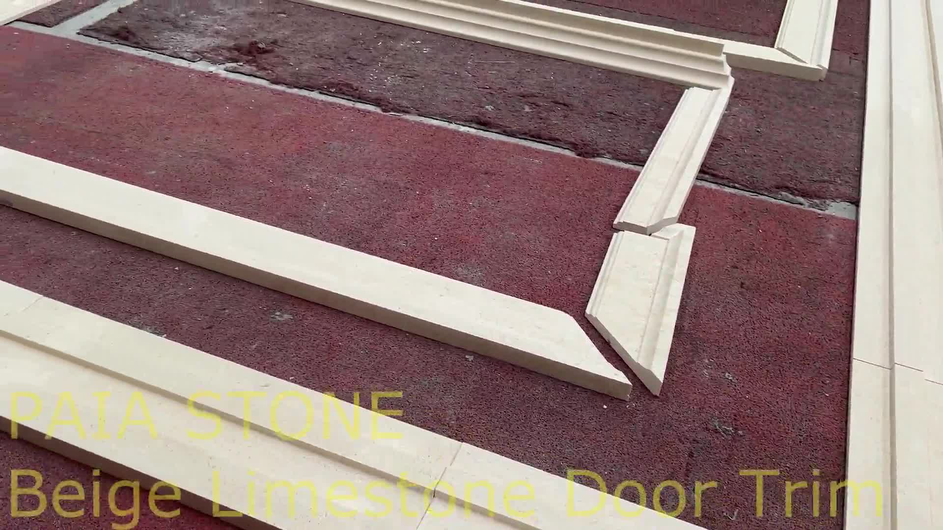 Customized Design Beige Limestone Door Trim For Villa Decor
