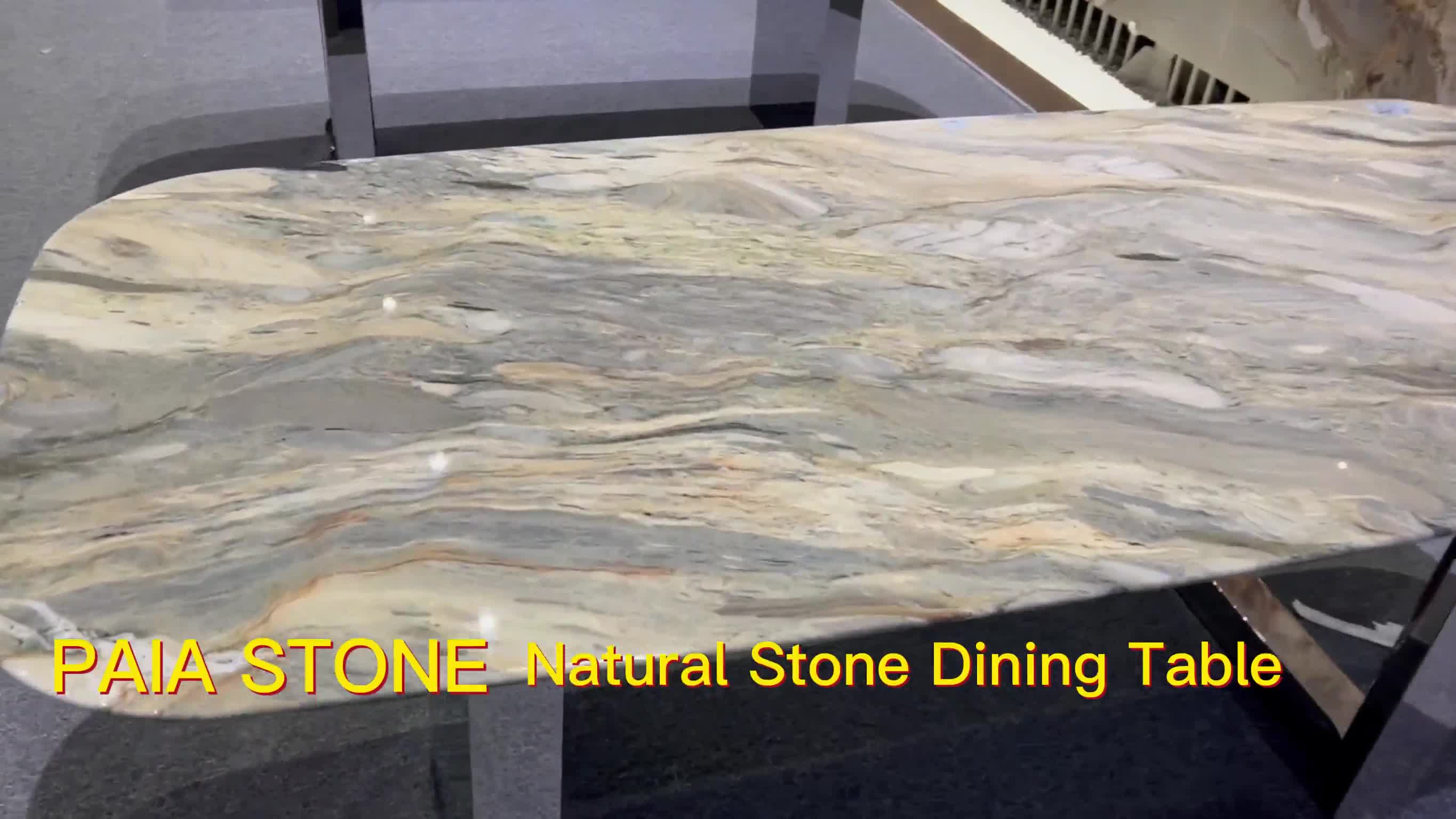 Customized Design Silk Road Quartzite Dining Table For Home