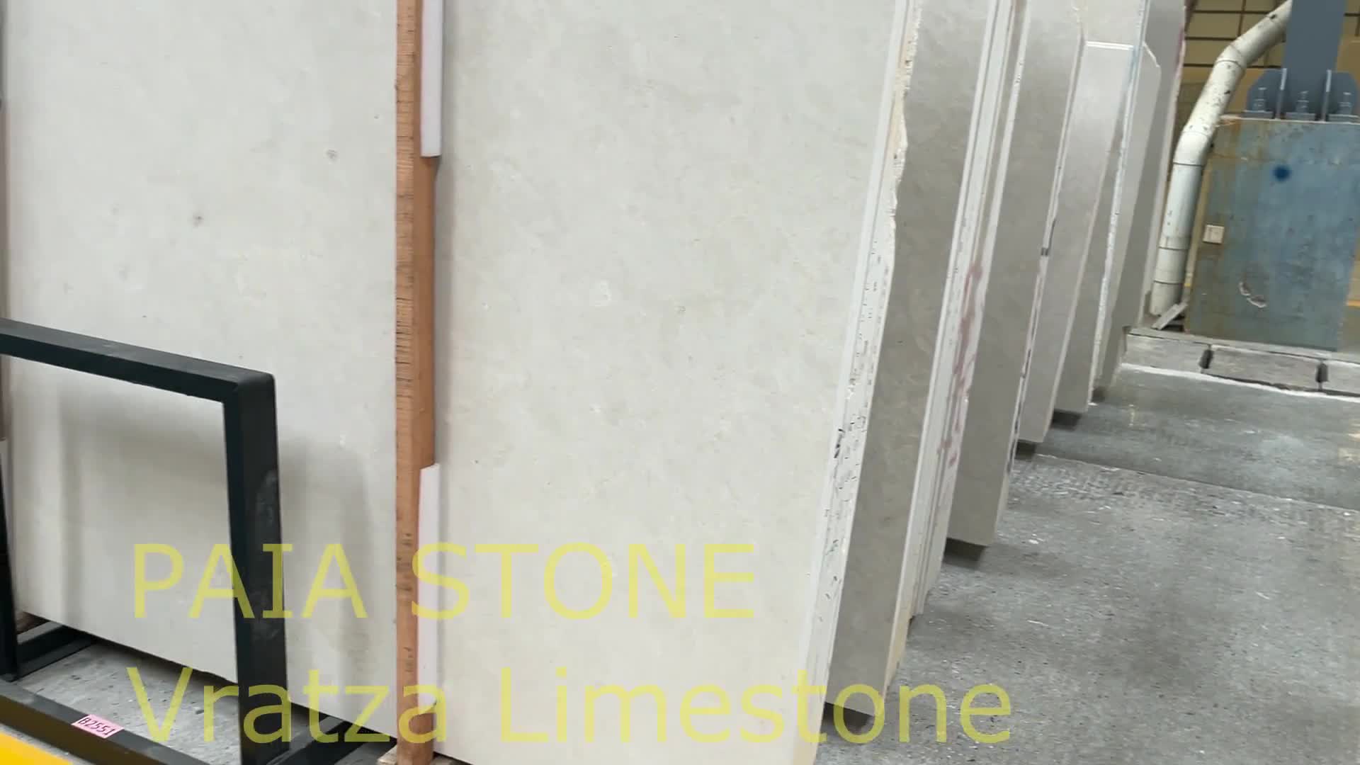 Customized Honed Surface Vratza Limestone Slabs For Walling