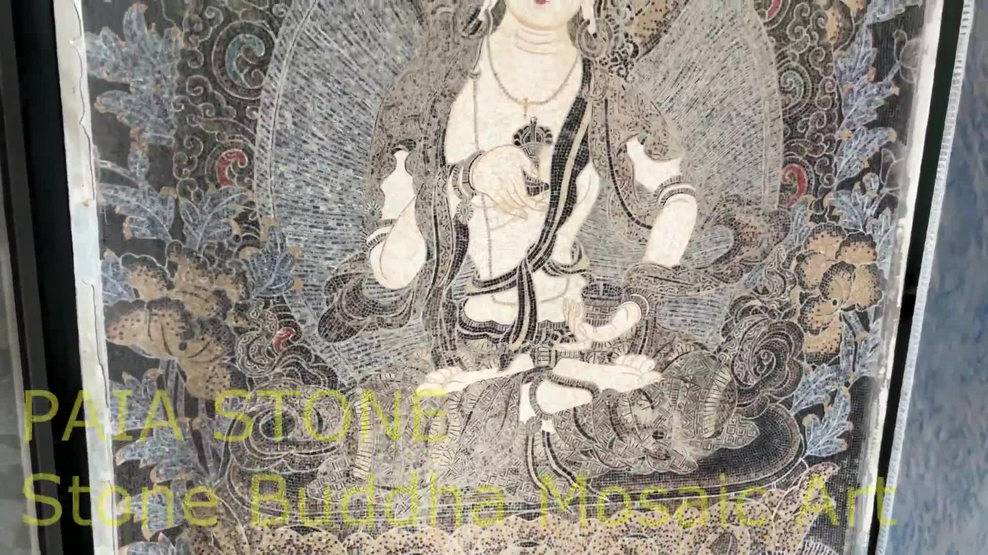 Handmade Stone Buddha Mosaic Art For Home Wall
