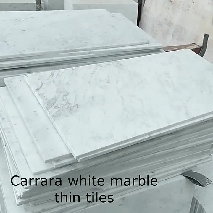 Italian Bianco Carrara White Marble Tiles For Bathroom Wall