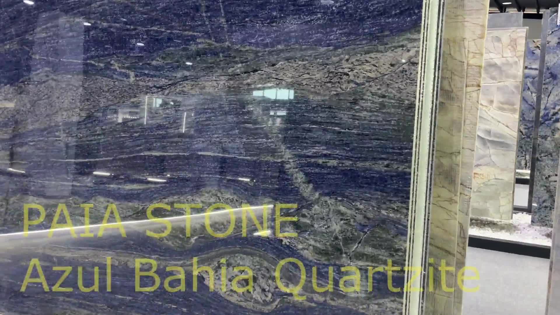 Luxury Azul Bahia Granite Backlit Bookmatchd Slab For Wall