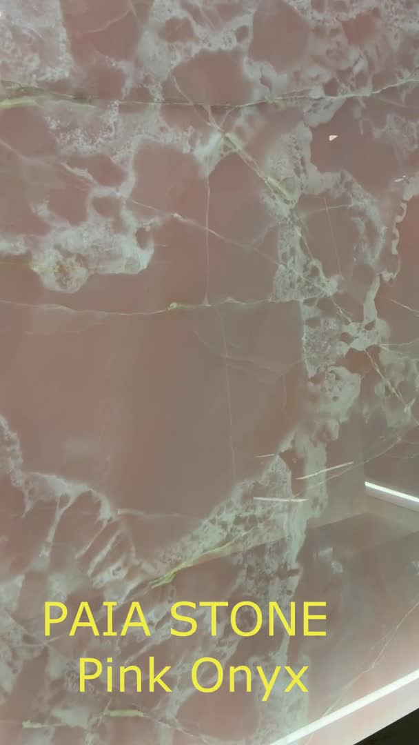 Luxury Beautiful Backlit Pink Onyx Slabs For Interior Wall