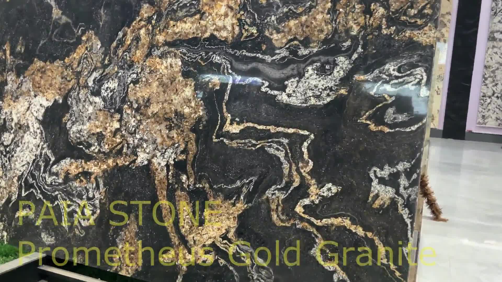 Luxury Vulcan Gold Granite Slabs For Floor And Wall Decor