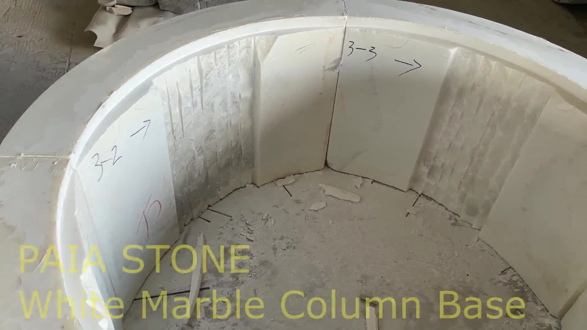 Modern Design Hand Carved White Marble Column Base For Sale
