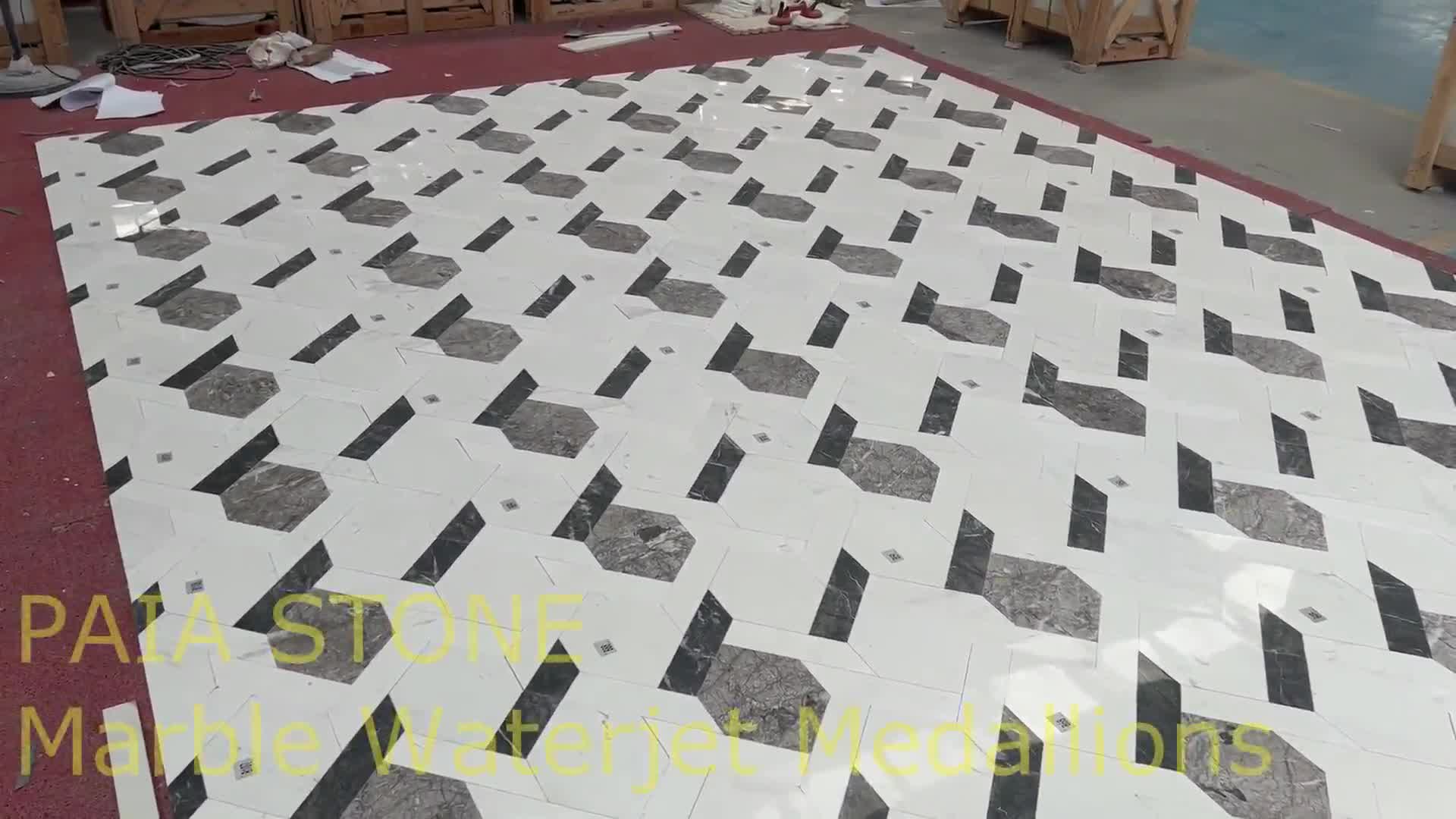 Modern Design Marble Waterjet Medallions For Home Floor Tile
