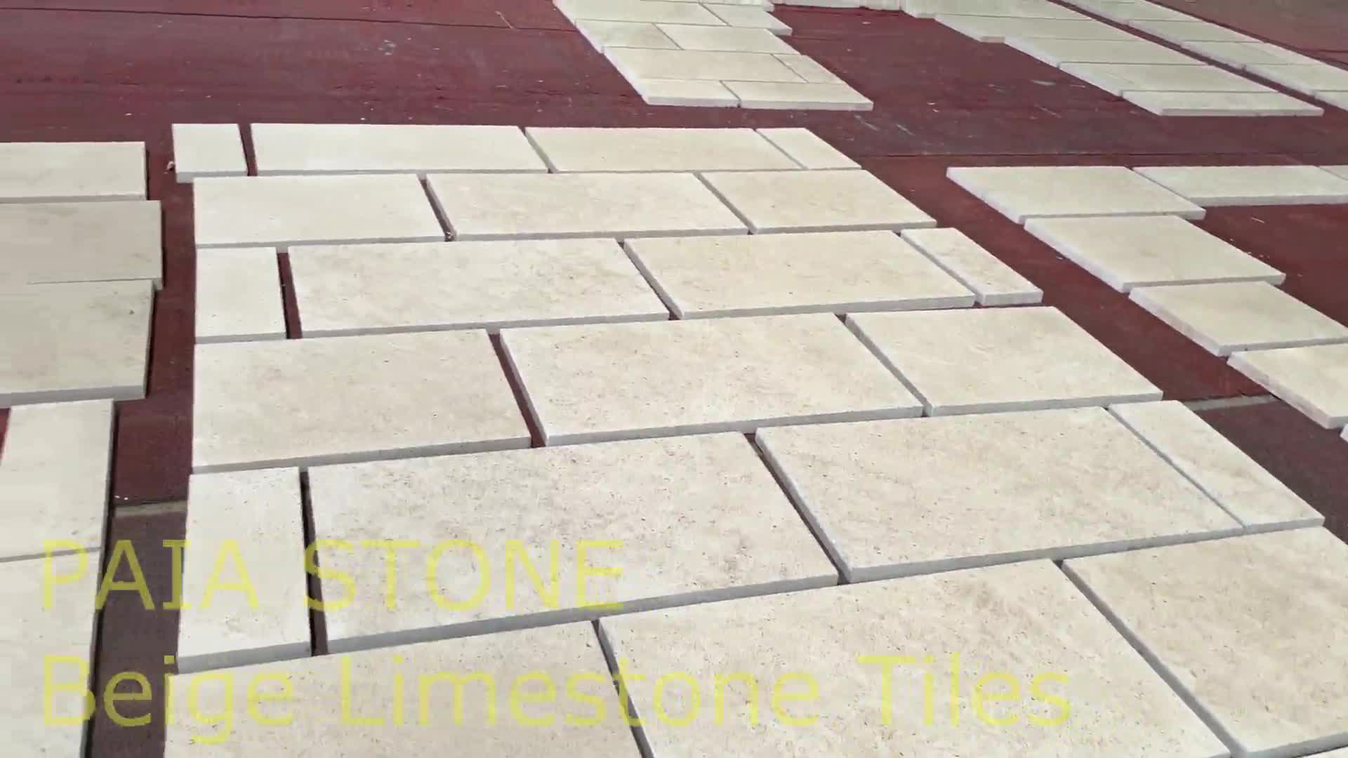 Natural Beige Limestone Tiles For Home Outdoor Wall Cladding