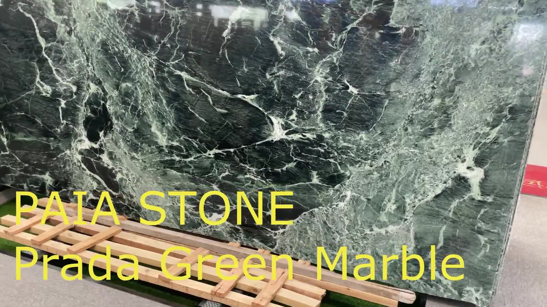 Natural Prada Green Marble Slab For Interior Wall Design