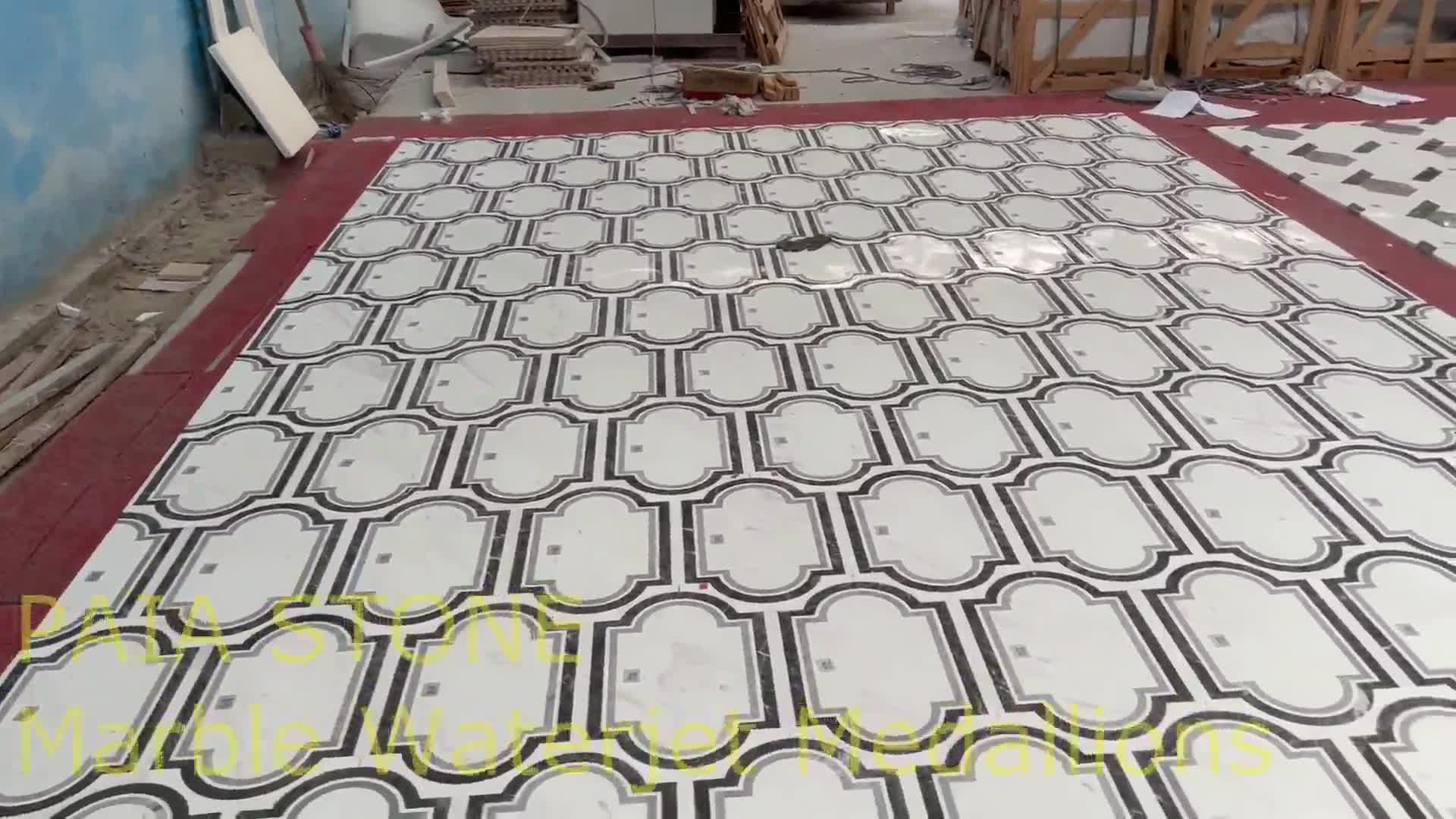 New Design Waterjet Medallions Inlays For Hotel Floor Tiles