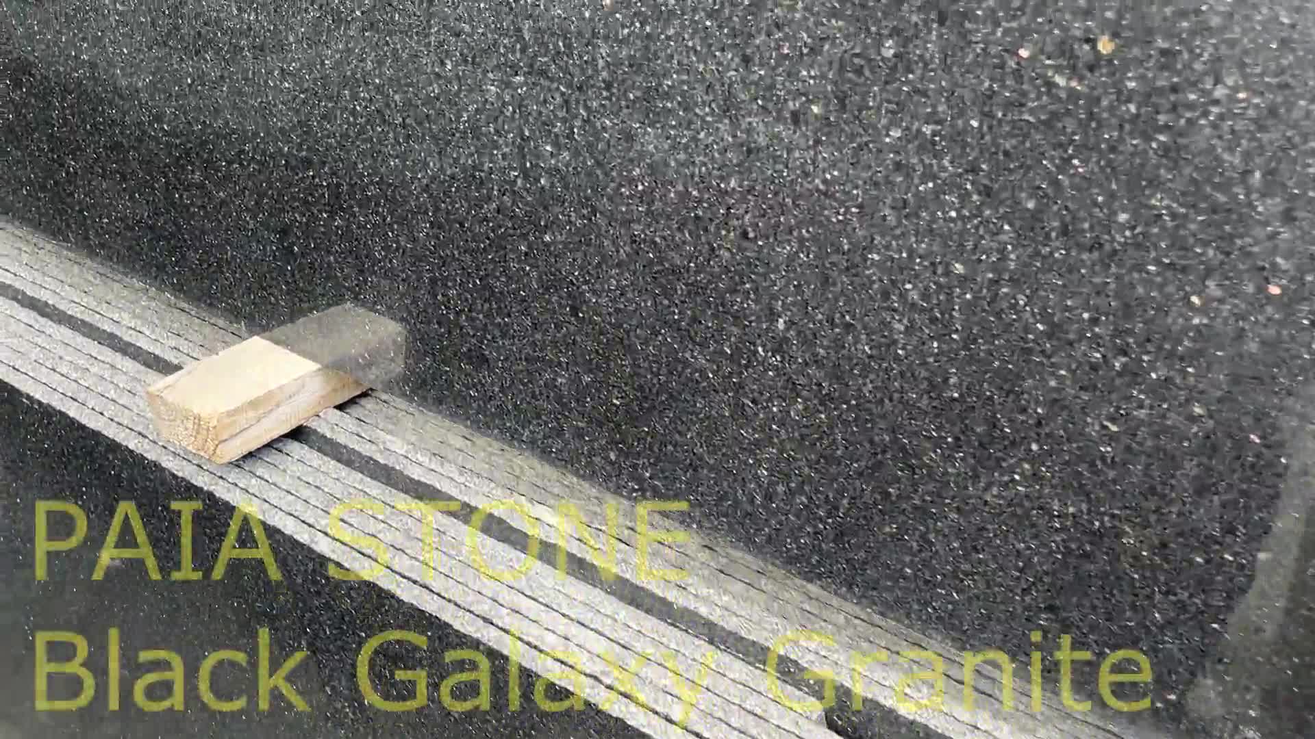 Polished Black Galaxy Granite Slab For Floor Wall Tile Decor