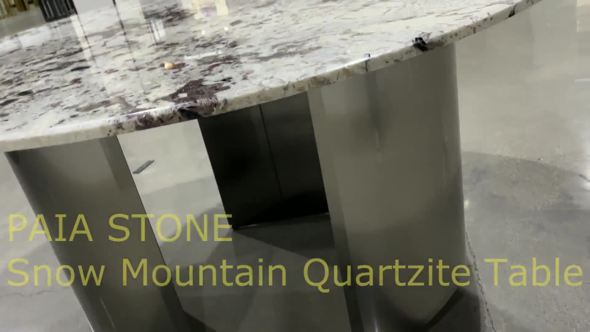 Round Snow Mountain Granite Dining Table For Home And Hotel
