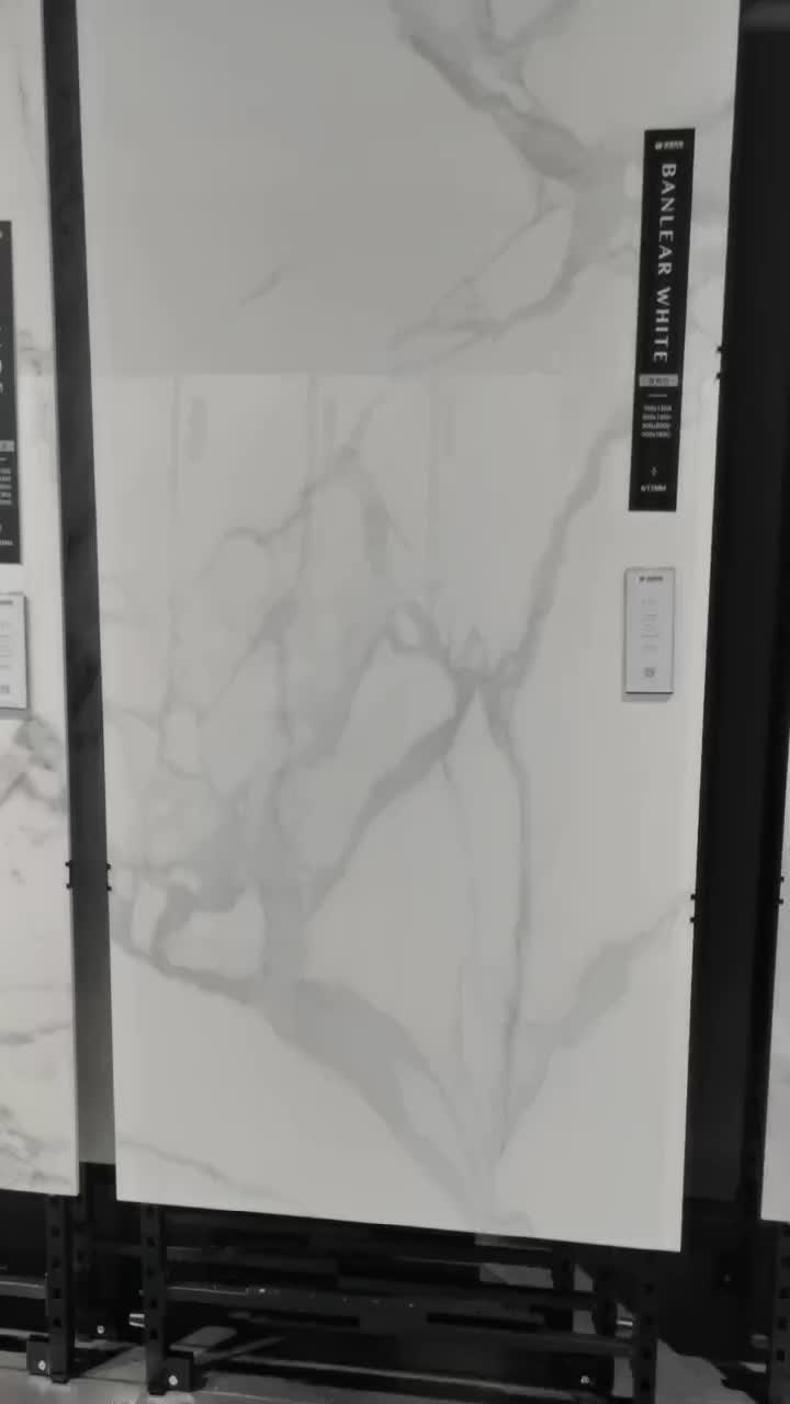 800*2000MM  GLOSSY BENTLEY WHITE  PORCELAIN SLAB