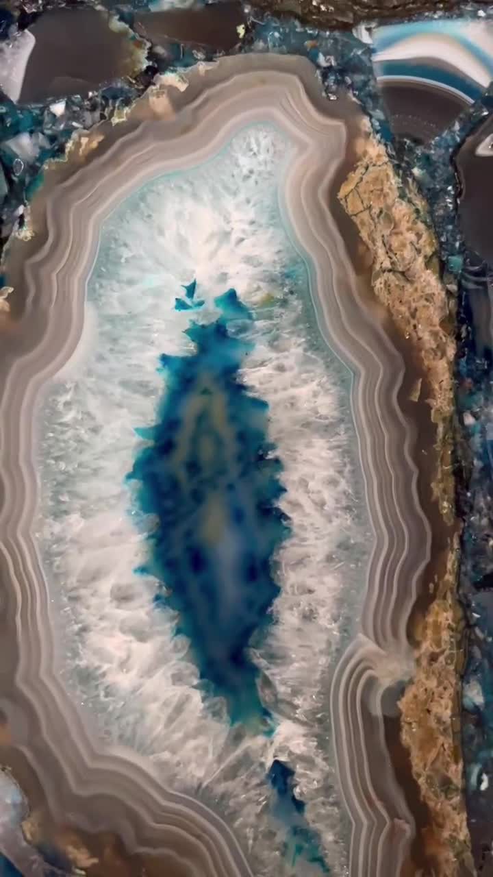 Large Blue Agate Semiprecious Stone Slabs