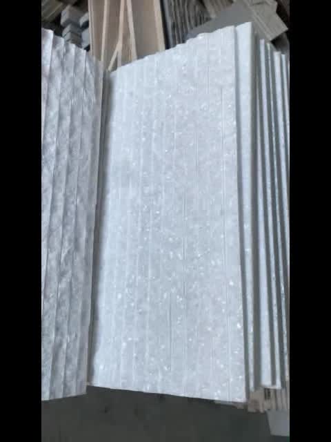 Vietnam Crystal White Stone Chiseled Wall Cladding Tile
