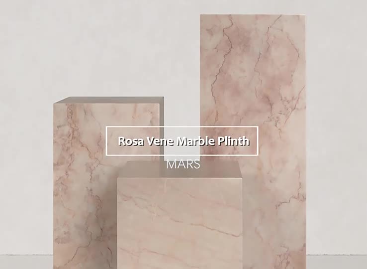 Freestanding Rosa Vene Marble Plinth Marble Stone