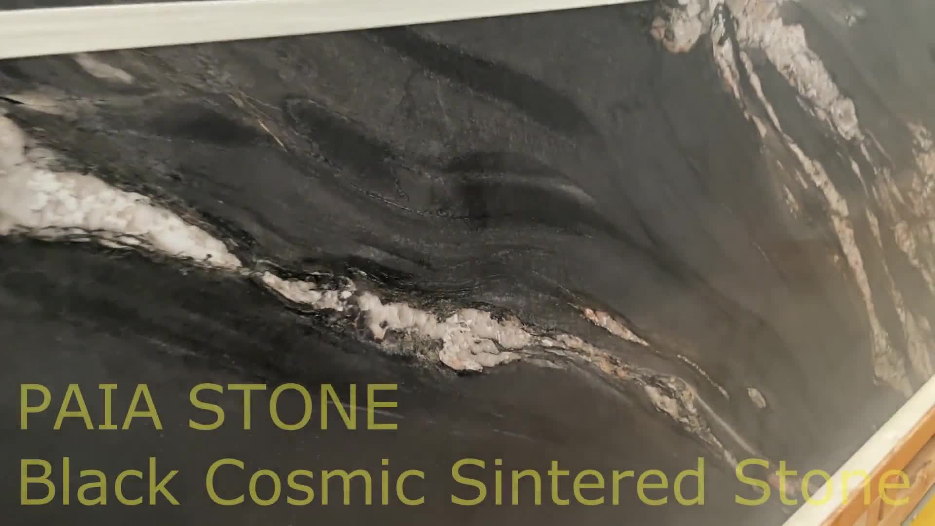 Polished Black Cosmic Black Sintered Stone Slab For Walling