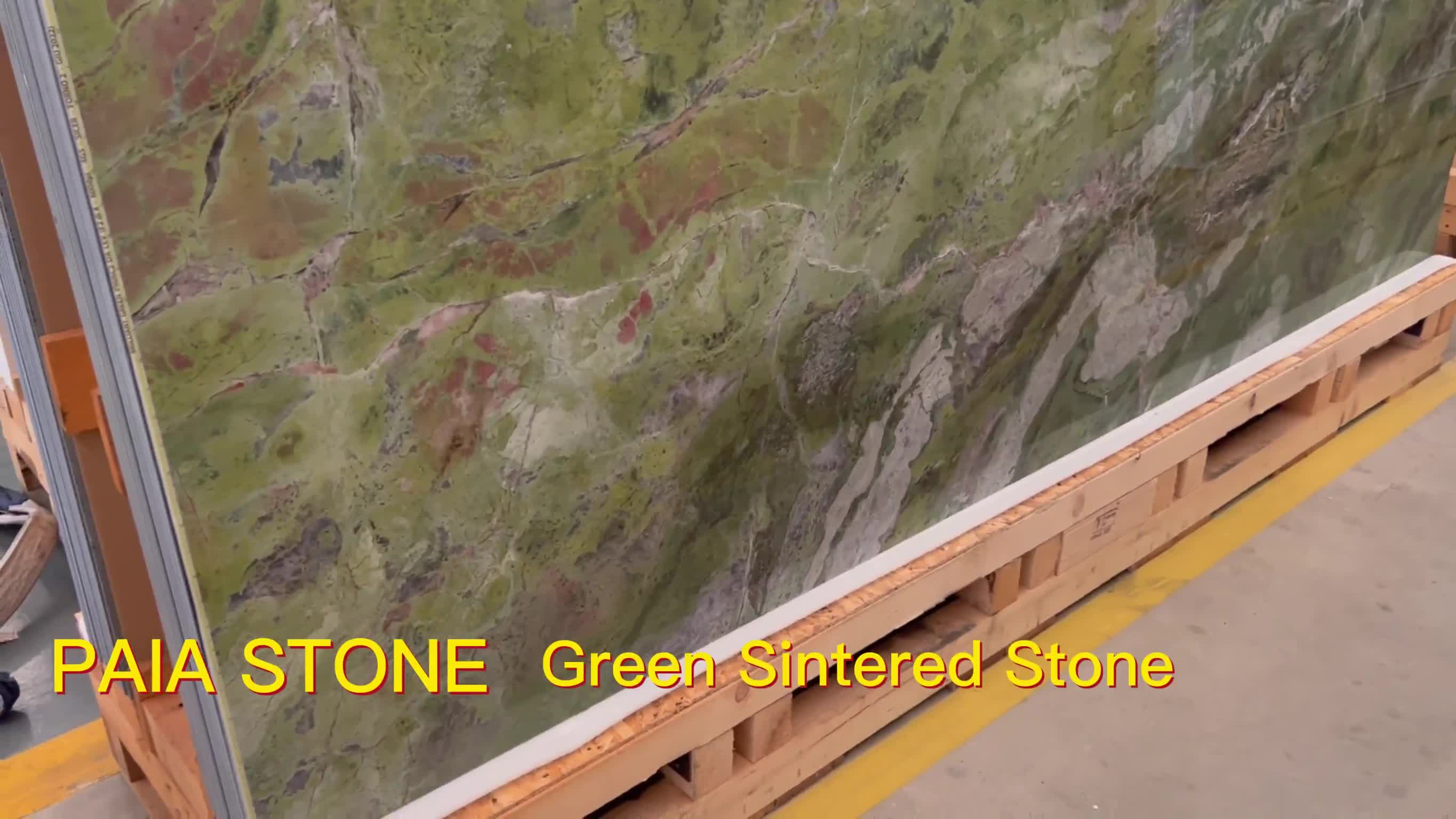 Polished Green Sintered Stone Slabs For Wall Flooring Tiles