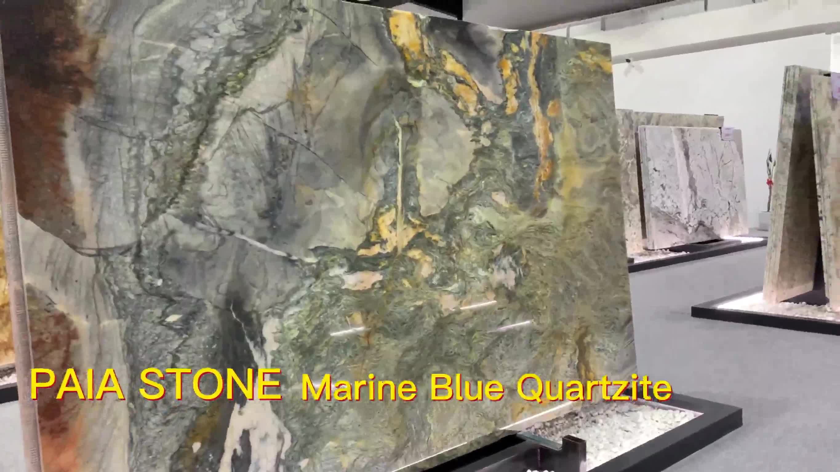 Brazil Luxury Stone Marine Blue Quartzite Slab For Wall Tile