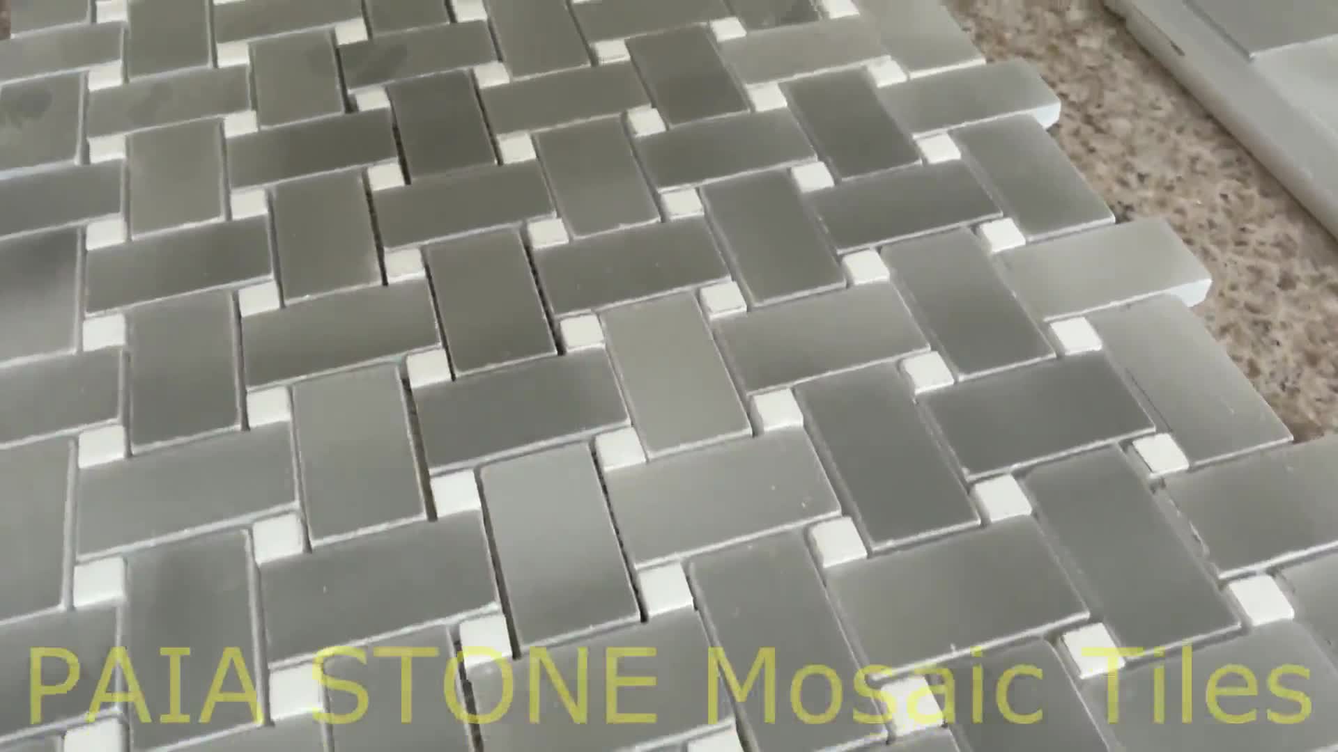Customized Natural Grey Marble Mosaic Tiles For Wall Design