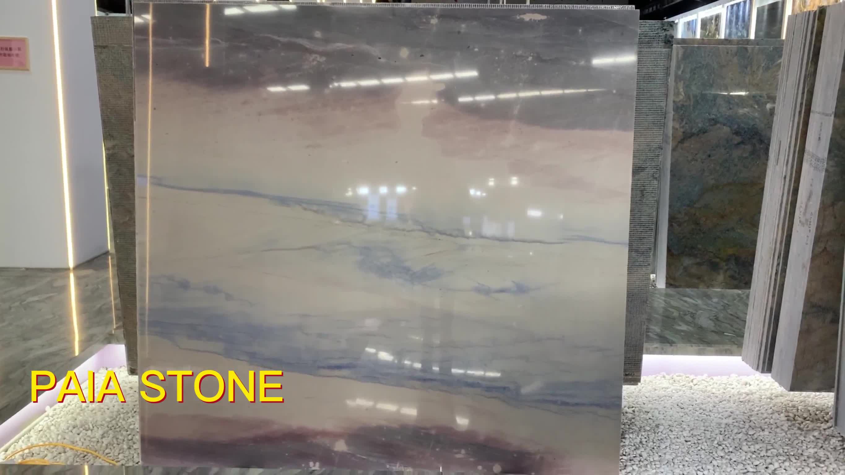 Good Quality Ocean Blue Quartzite Slab For Villa Hotel Decor