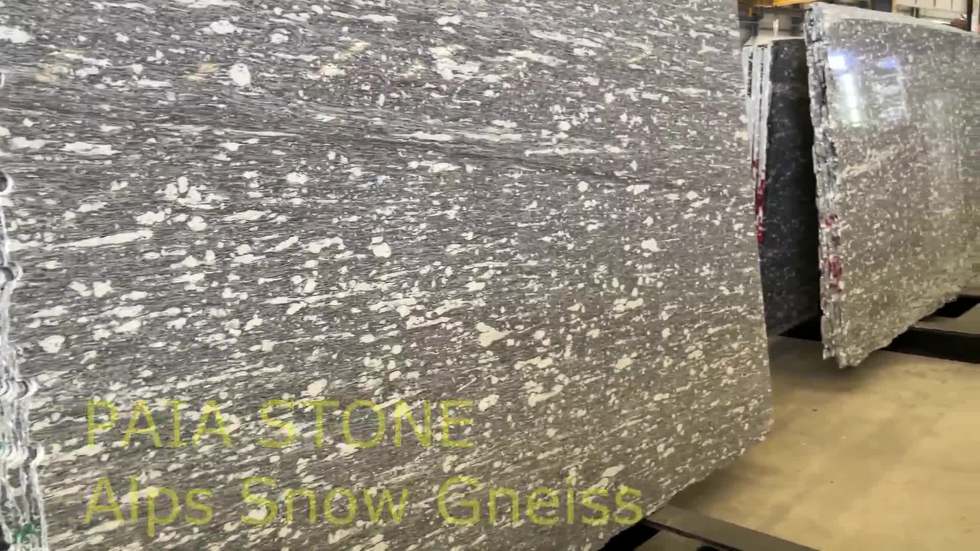 Polished Alps Snow Gneiss Slab For Home &Hotel Decor