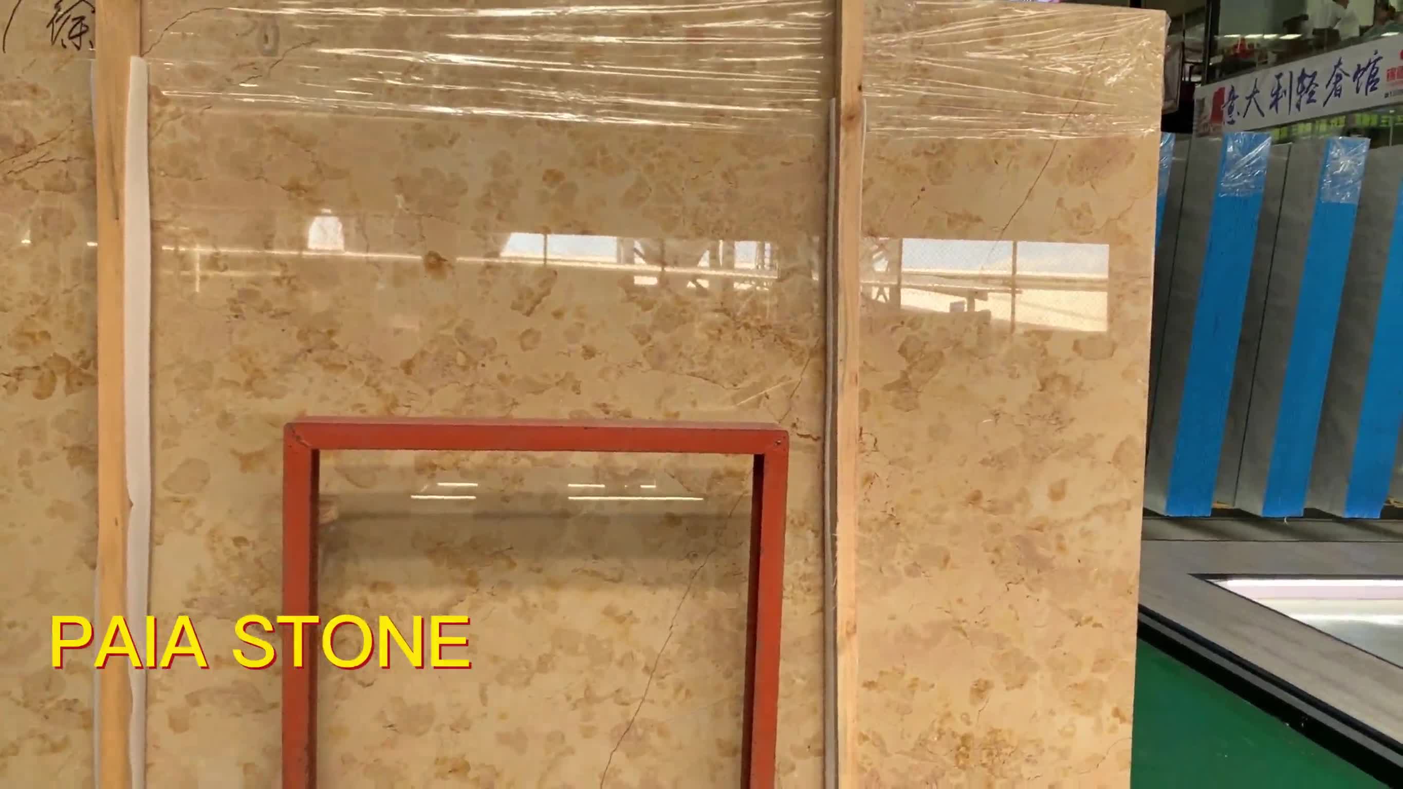 Polished Golden Rose Beige Marble Slab For Floor & Wall Tile